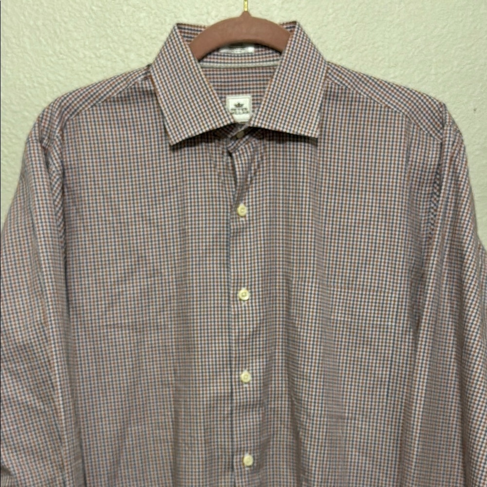 Peter Millar 100% Cotton Plaid Button Down Long Sleeve Shirt Size Medium - Picture 2 of 5